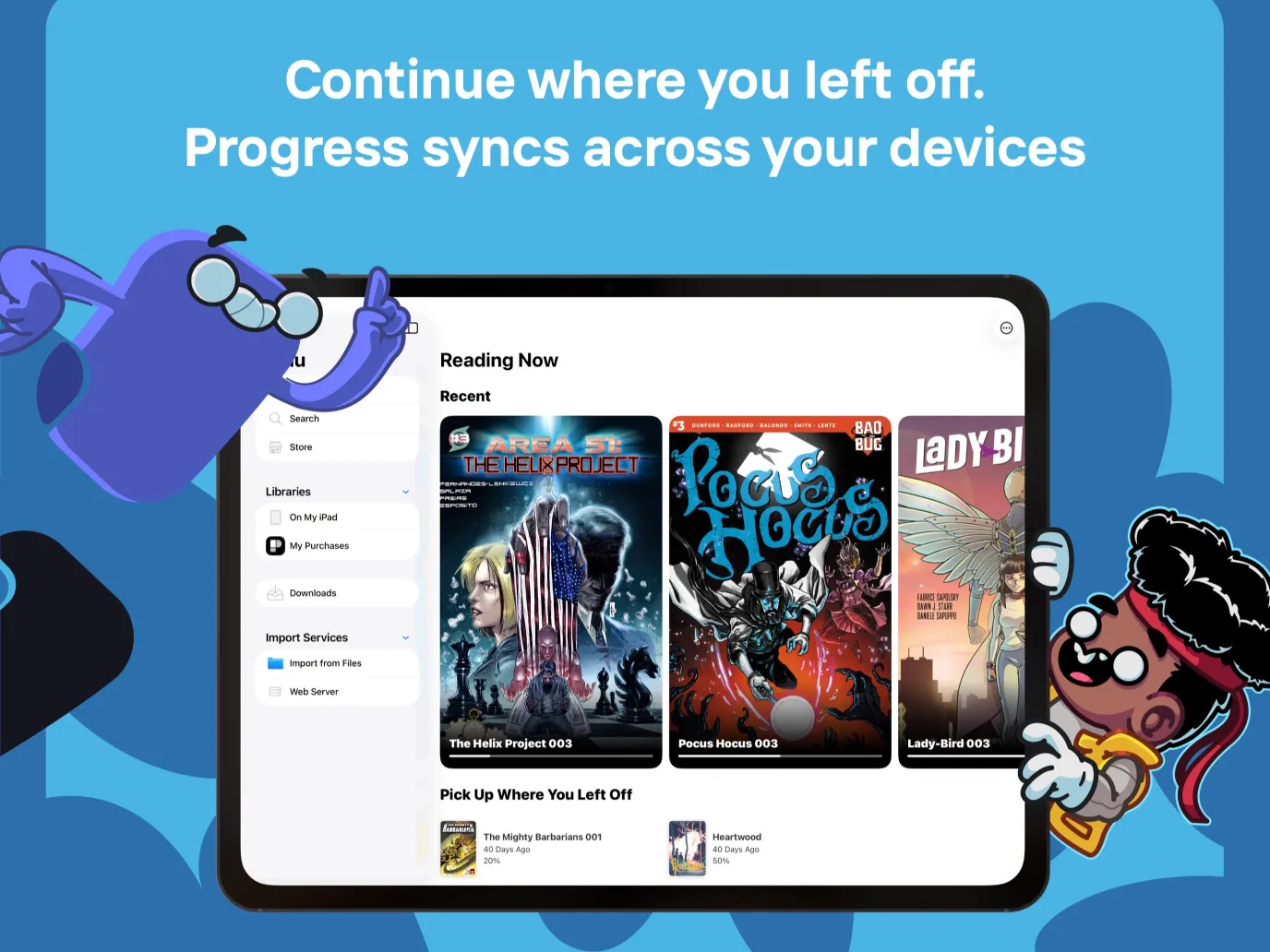 Reading Now on iPad with synced progress
