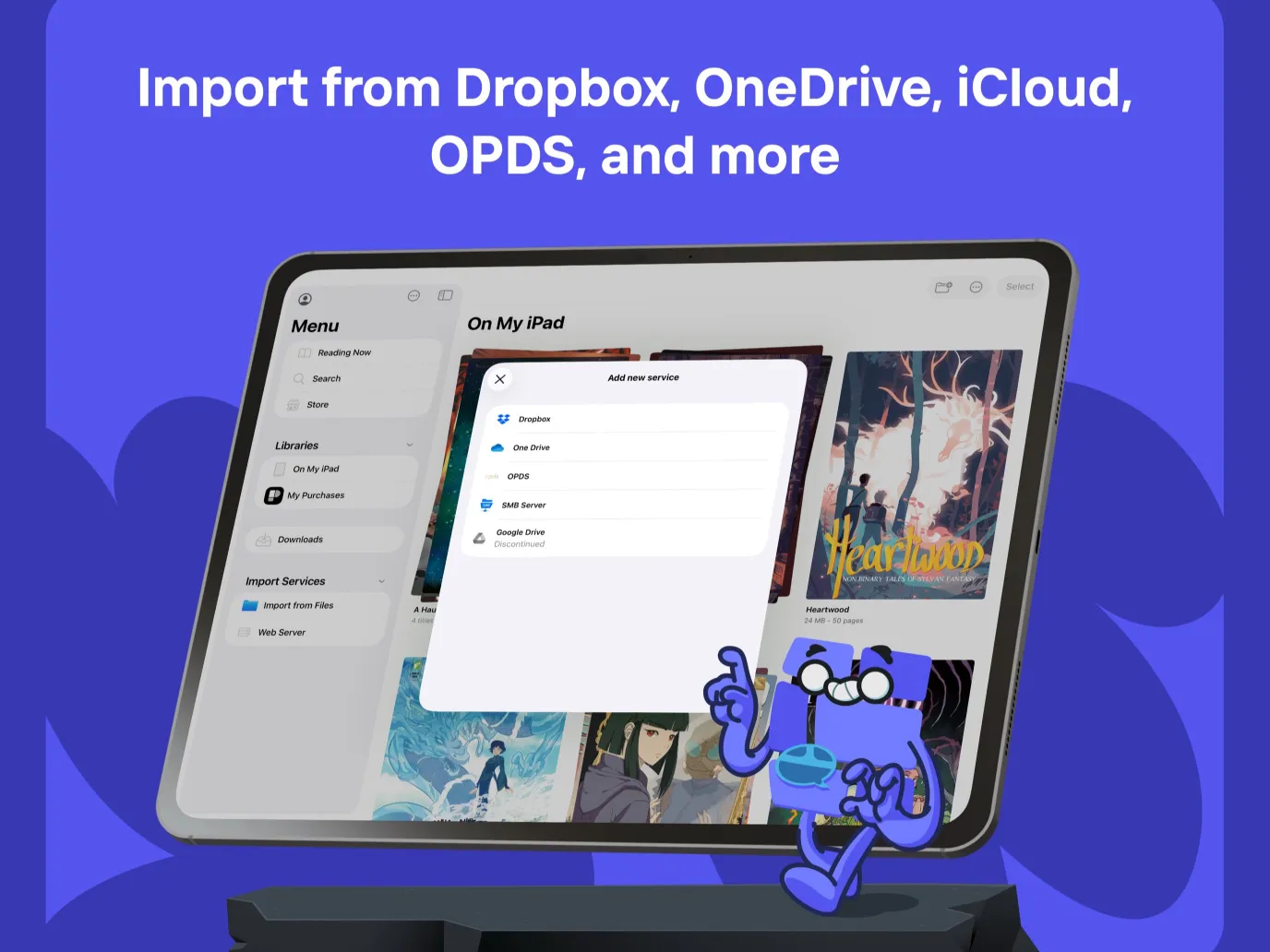 Importing comics from cloud services and OPDS on iPad