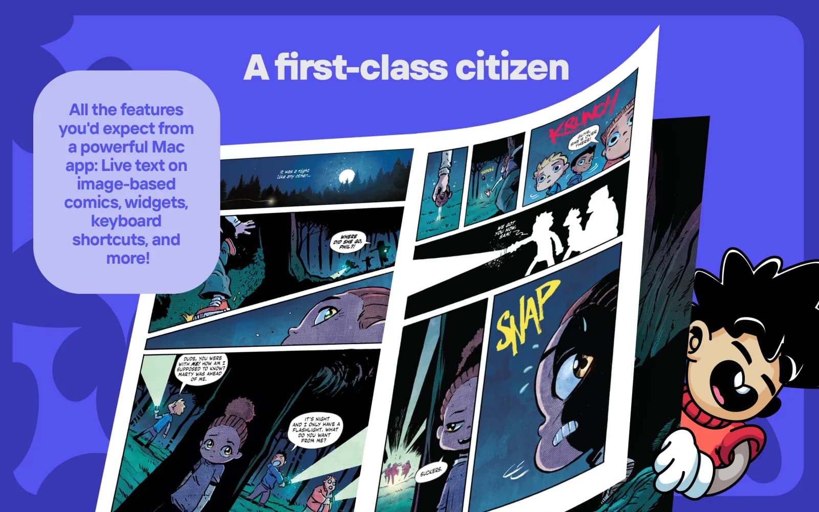 Native macOS comic reading with Live Text and keyboard shortcuts